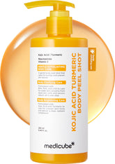 medicube body peel shot front bottle view showing sleek label and brightening formula