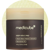 medicube front packaging of Deep Vita C Toner Pads showing compact jar and label for quick use