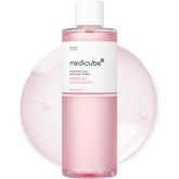 medicube front bottle view showing elegant pink toner and brand clarity