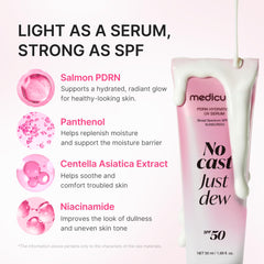 medicube close-up of dewy serum drop highlighting hydrating, lightweight texture