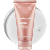 medicube front packaging showing overnight peeling mask benefits