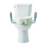 Medline front view of raised toilet seat showing stable fit and raised height