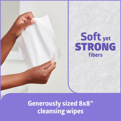 Close-up of Medline ReadyBath wipe texture highlighting soft durable fabric for gentle cleansing