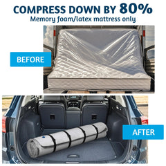 Meersburg mattress inside bag during vacuuming for easier transport