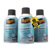 Meguiar's front can showing new car scent packaging and easy-use benefit