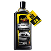 Meguiar's front packaging of Ultimate Liquid Wax showing bottle and benefits