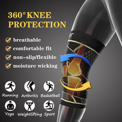 MEIDDANO knee brace worn by runner illustrating stable support during activity
