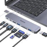Melelink front view on MacBook showing clean multiport expansion and neat integration