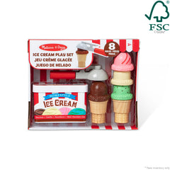Melissa & Doug four colorful scoops and two cones ready to stack