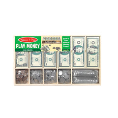 Melissa & Doug close-up of paper bills showing clear denomination for easy learning