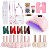 MelodySusie full kit front packaging showing included lamp and polishes for convenience