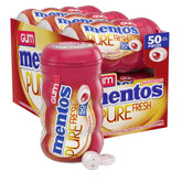 Mentos cinnamon bottle front showing label and resealable cap for convenience