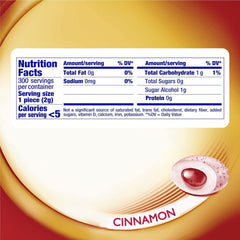 close-up of Mentos cinnamon gum piece revealing crunchy shell and soft center freshness