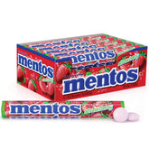 Mentos strawberry roll front packaging showing brand and quantity benefit for convenience