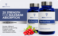 Meo Nutrition capsules poured beside measuring scoop showing recommended serving clarity