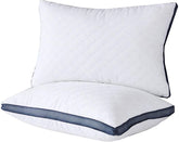 Meoflaw front view of two queen pillows showing hotel-style finish and comfort