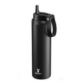 Meoky front view showing bottle shape and secure lid for easy storage