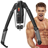 MERACH front view of arm trainer showing compact frame and benefits of portability