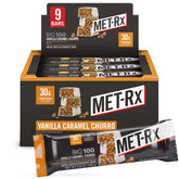 MET-Rx front packaging highlighting flavor and 30g protein benefit