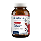 Metagenics bottle front packaging showing magnesium glycinate and calm support