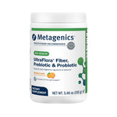 Metagenics UltraFlora Fiber front packaging showing product and servings benefit