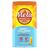 Metamucil front canister showing brand and orange flavor benefits