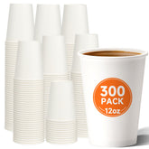 METAPRINT front box display showing 300 white 12 oz cups and bulk convenience