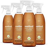 Method almond cleaner front packaging showing four 28 oz bottles and label benefits