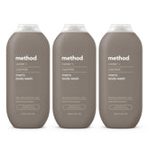 Method bottle front packaging showing cedar cypress scent and 3-pack convenience