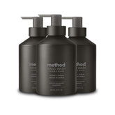 Method vetiver + amber front packaging showing three refillable bottles and elegant scent