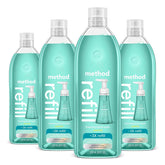Method Waterfall refill front packaging shows four eco bottles and scent