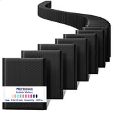 METRONIC front view of black bubble mailer showing sleek packaging and professionalism