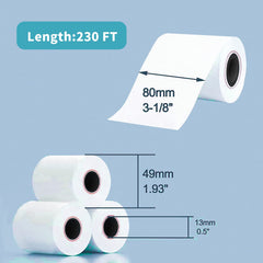 MFLABEL close-up of thermal paper surface showing smooth coating for crisp prints