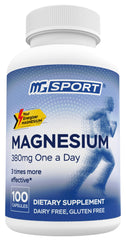 MgSport front packaging showing bottle and clear dosage information for convenience
