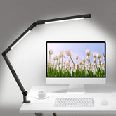 Micomlan front view clamp lamp showing full adjustable arm and sleek finish for precise task lighting