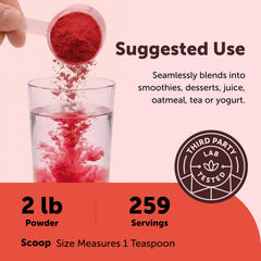Included scoop with Micro Ingredients powder, showing exact measurement and convenience