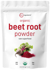 Micro Ingredients front packaging of 4 lb beet root powder showing label and bulk size for pantry