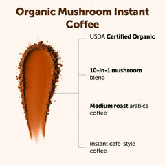 Close-up powder texture of Micro Ingredients mushroom coffee for easy mixing