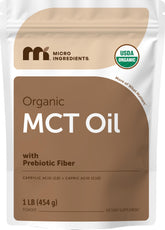 Micro Ingredients front pack showing clean organic MCT powder and benefits