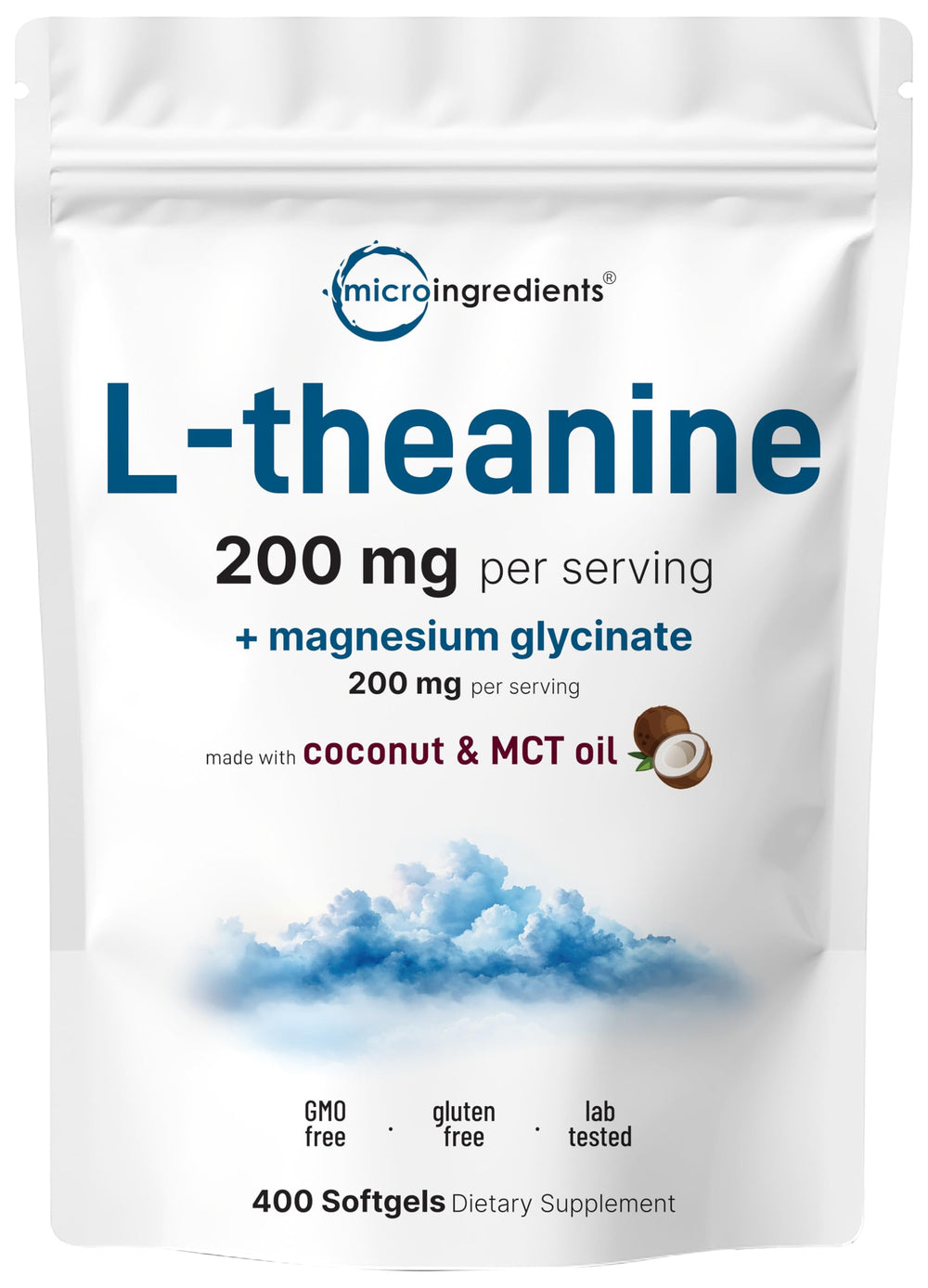 Micro Ingredients front packaging showing product name and 400 softgels count benefits