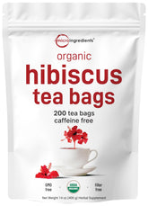 Micro Ingredients front packaging showing organic hibiscus and benefits