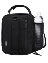 MIER lunch box front view showing compact black design and zipper for easy carry