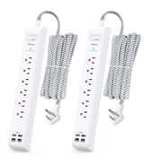 Mifaso front view of two power strips showing compact design and space saving