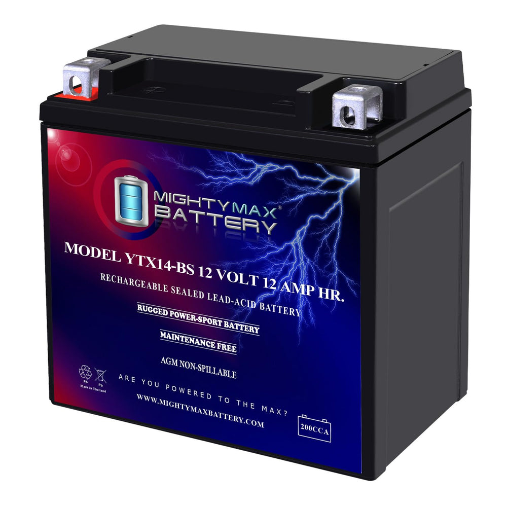 Mighty Max Battery front view showing compact sealed case and label benefit durable power