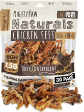 Mighty Paw front packaging showing 30-pack and natural ingredient benefits