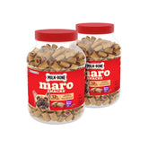 Milk-Bone MaroSnacks front packaging showing canisters and bacon flavor benefit appeal