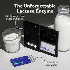 Milky tablet close-up highlighting texture and solid lactase enzyme form