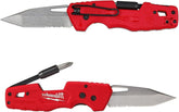 Milwaukee FASTBACK front view open showing tanto blade and liner lock for reliable cutting
