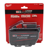 Milwaukee battery front packaging showing model and high-power benefit