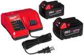 Milwaukee M18 REDLITHIUM XC 5.0Ah front packaging showing kit benefits